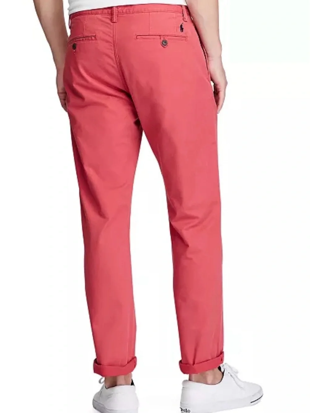 Polo Ralph Lauren Red Mens Straight Fit Washed Stretch Chino Pants 32 x 34